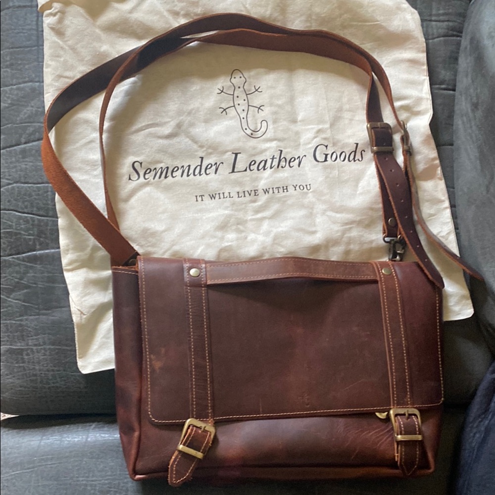 Semender leather bag 100% leather used once and still smells new.
